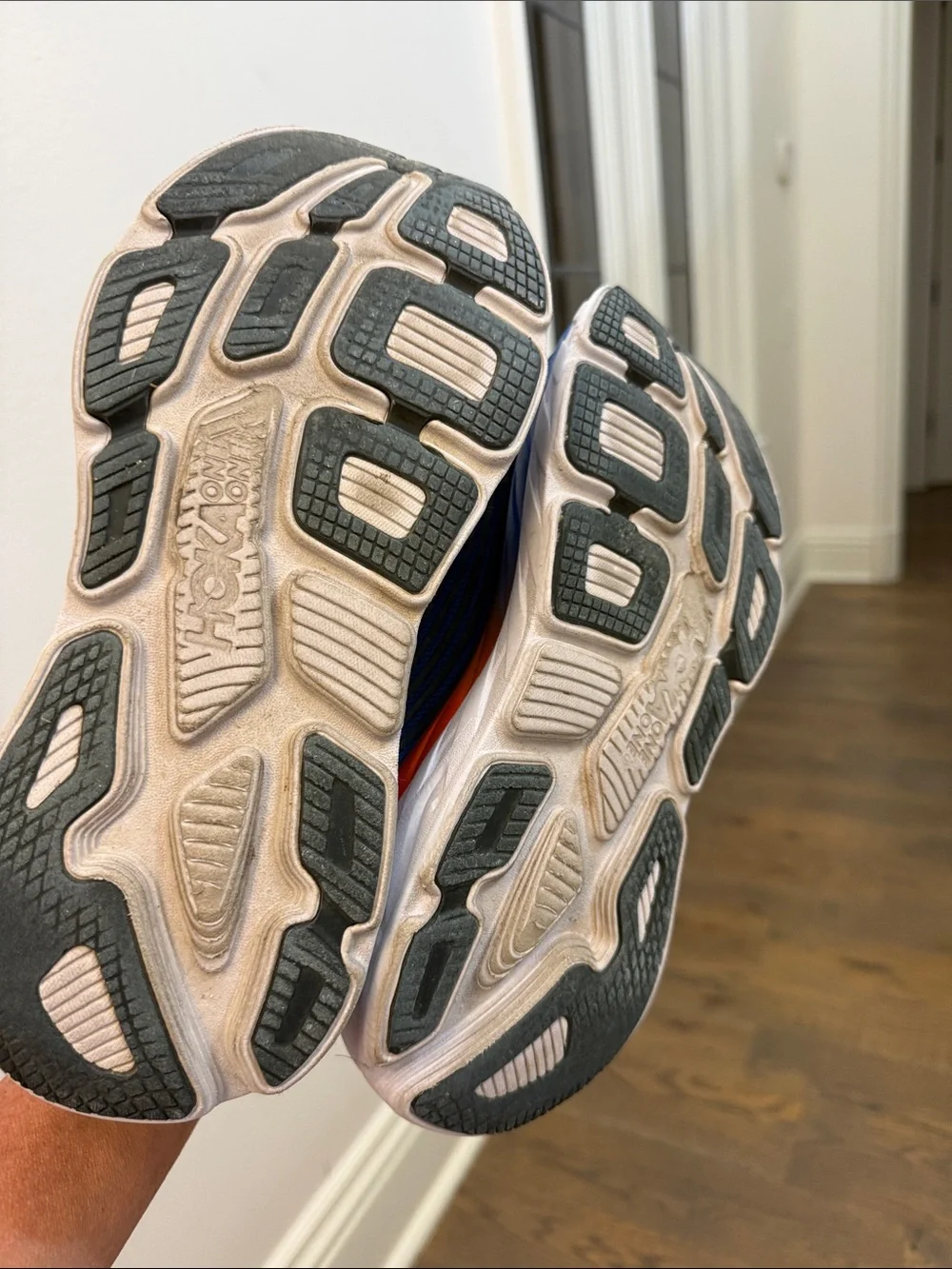 Hoka Blue and Orange Men's Athletic Running Shoes